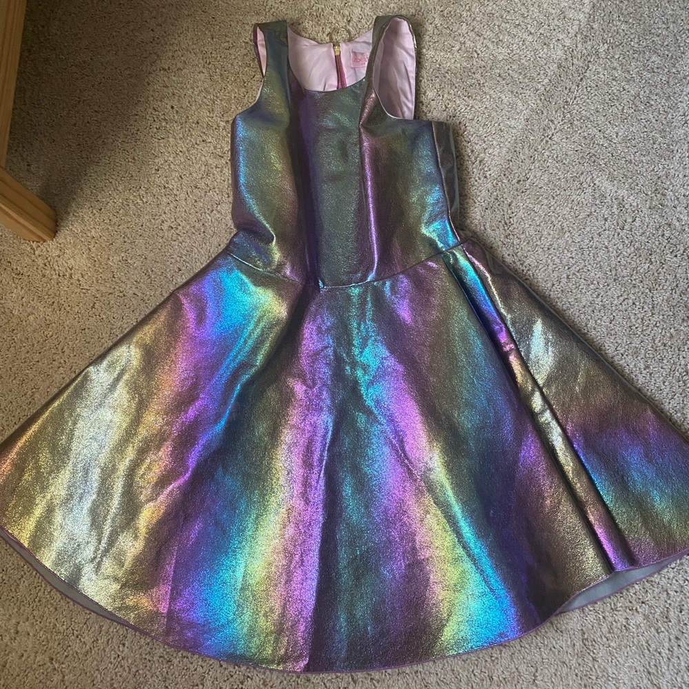 ZoeLTD girls size 14 metallic dress, worn once, $200 from Neiman Marcus